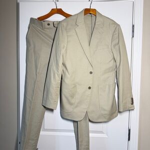 Banana Republic Men Spring Green Linen Suit Set